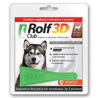 РольфКлуб 3D капли от клещей и блох для собак 20-40кг, 1 пипетка