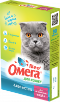 Омега Neo для кошек с L-карнитином "Для кастрированных кошек", 90 таблеток в упаковке