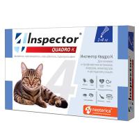 Инспектор Quadro Капли для кошек 1-4кг, 1 пипетка в упаковке