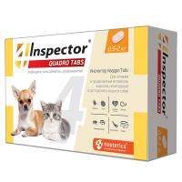 Инспектор Quadro Табс для кошек и собак 0,5-2кг, 4 таблетки в упаковке