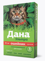 Дана® Ультра ошейник инсектоакарицидный для кошек 35см, красный (1/16)