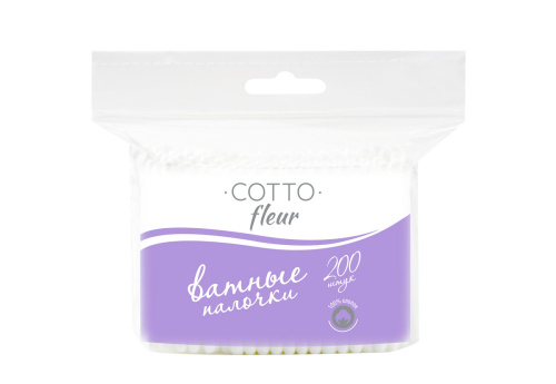 Ватные палочки Cotto fleur, 200шт в ПЭ